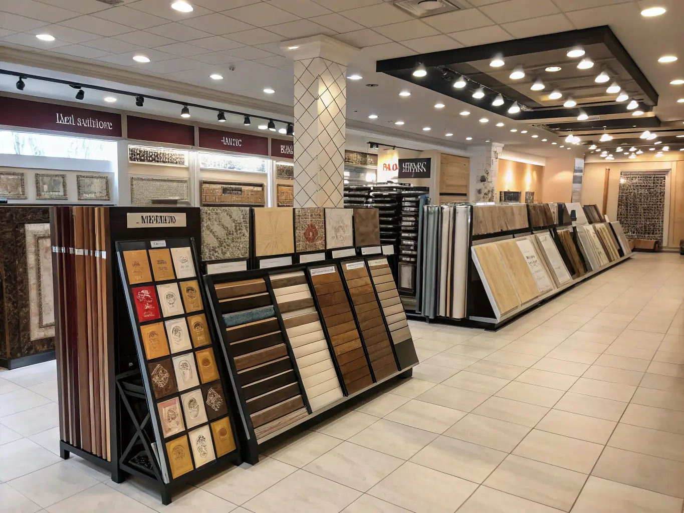 A friendly Just Manufacturing representative consulting with a client in a showroom, reviewing door samples and design options, emphasizing personalized service and customer support.
